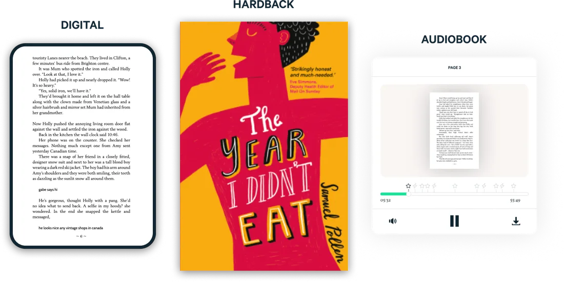 screenshot of available ZunTold Living Book formats